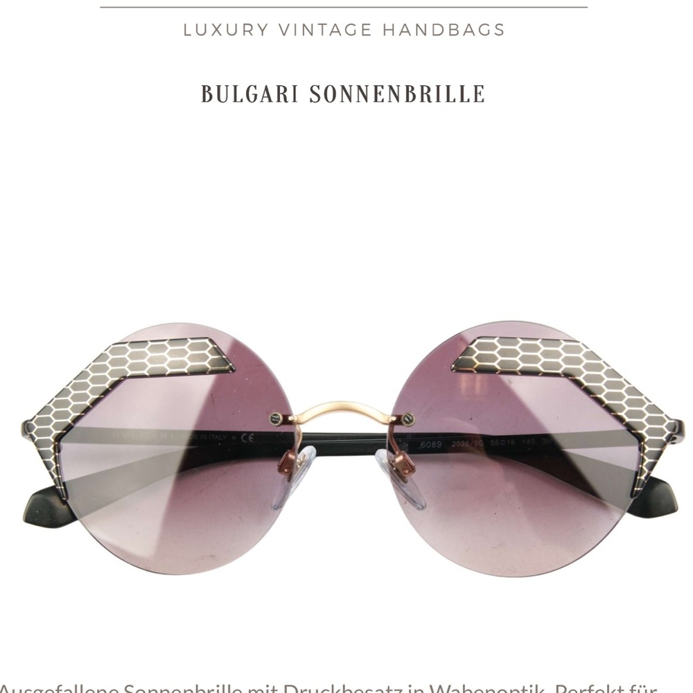 Bvlgari BV6089 Round Honeycomb Sunglasses